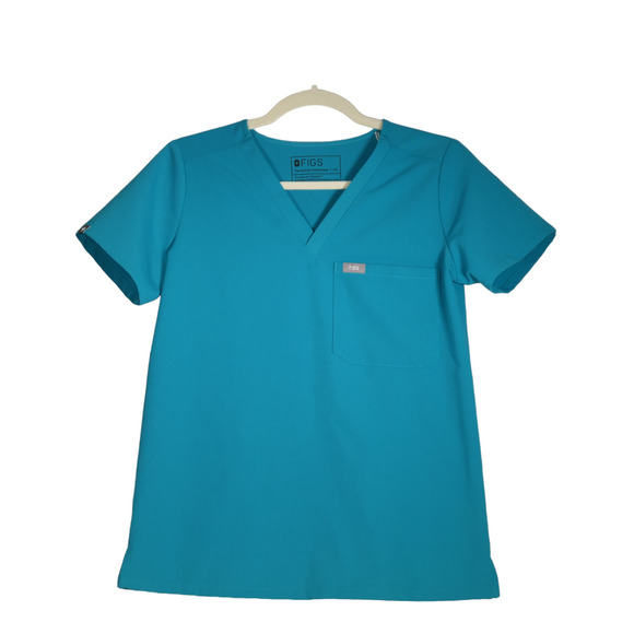 NWT Figs Green Scrub Top Women XS Nursing Medical Hospital Vet Catarina 1 Pocket - Picture 2 of 9
